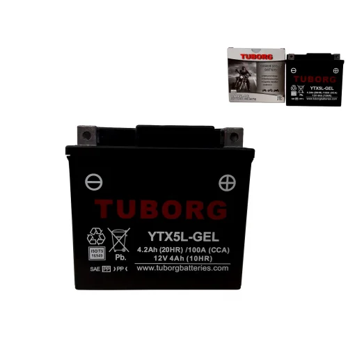 AKUMULATOR MOTOCYKLOWY TUBORG YTX5L-BS-GEL 12V 4Ah 100A AKUMULATOR MOTOCYKLOWY TUBORG YTX5L-BS-GEL 12V 4Ah 100A
