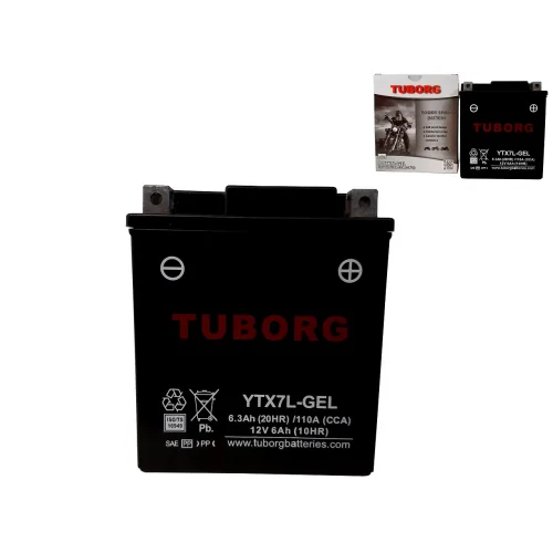 AKUMULATOR MOTOCYKLOWY TUBORG YTX7L-BS-GEL 12V 6Ah 110A