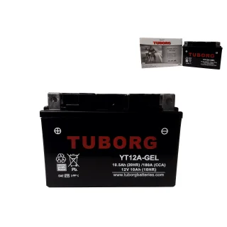 AKUMULATOR MOTOCYKLOWY TUBORG YT12A-GEL 12V 10Ah 180A