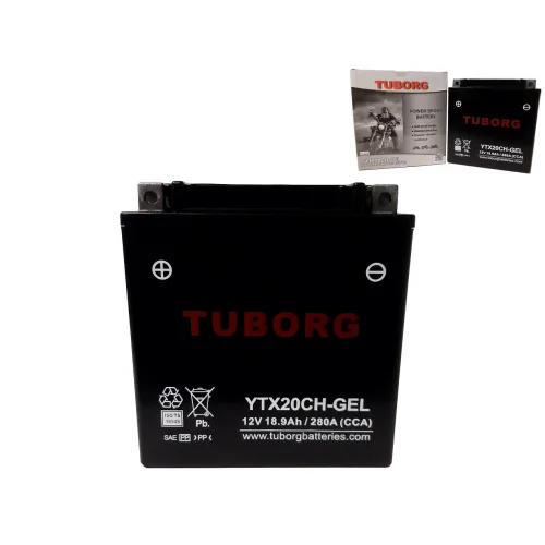 AKUMULATOR MOTOCYKLOWY TUBORG YTX20CH-GEL 12V 18.9Ah 280A