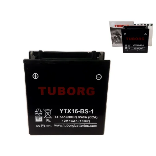 AKUMULATOR MOTOCYKLOWY TUBORG YTX16-BS-1 12V 14Ah 240A