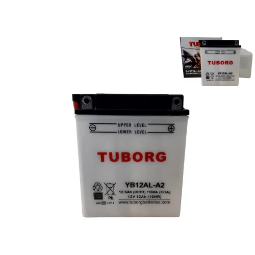 AKUMULATOR MOTOCYKLOWY TUBORG YB12AL-A2 12V 12Ah 180A