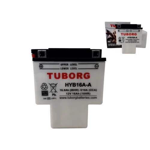 AKUMULATOR MOTOCYKLOWY TUBORG HYB16A-A 12V 16Ah 210A