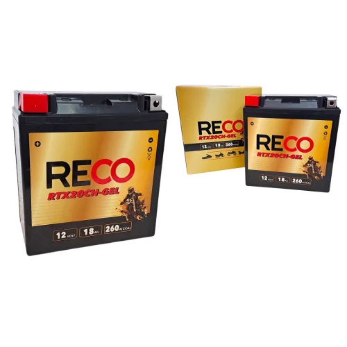 AKUMULATOR RECO RTX20CH-GEL 12V 18Ah 260A AKUMULATOR RECO RTX20CH-GEL 12V 18Ah 260A